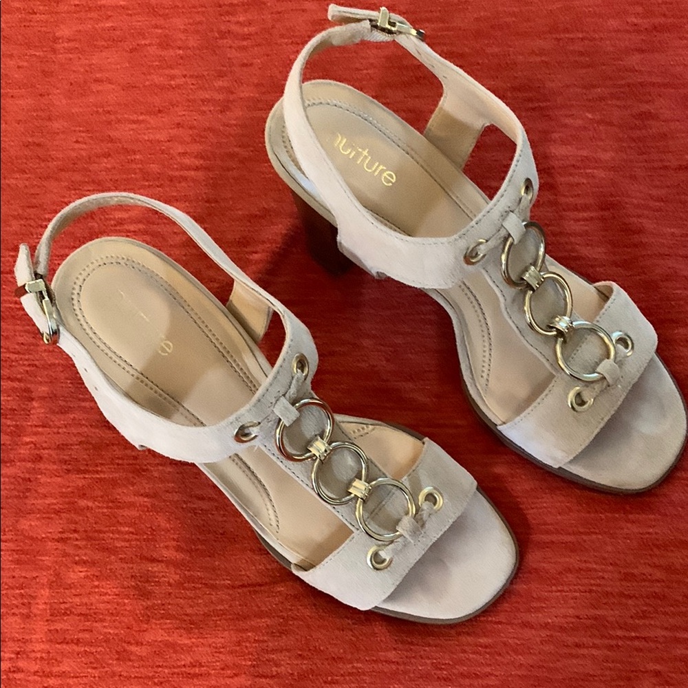 Nurture by Lamaze Cream Heels with Medium Heel and Slingback Design